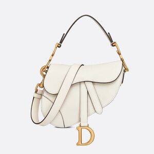 Dior White Crossbody Bag with Gold Accents